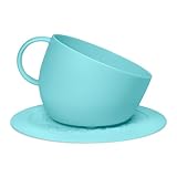 United Pets Set mit Futternapf Cup und Napfunterlage Plate für Hunde, Hellblau, Einheitsgröße Set Cup acqamare Taglia unica