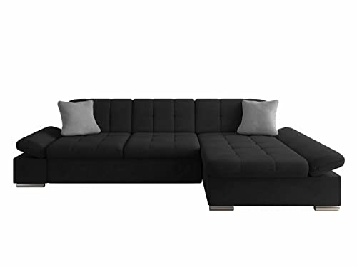 Mirjan24 Ecksofa Malwi mit Regulierbare Armlehnen Design Eckcouch mit Schlaffunktion Bettkasten L-Form Sofa Couch (Uttario Ve. 2980 + Uttario Ve. 2980 + Uttario Ve. 2972, Ecksofa: Rechts)