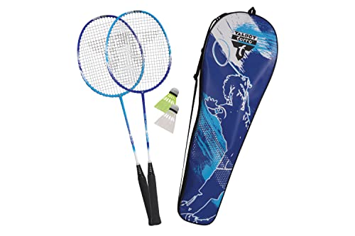 Talbot Torro Unisex – Erwachsene Premium Badminton-Set 2-Fighter Pro, 2 Graphit-Composite Schläger, 2 Federbälle, in wertiger Tasche, 449413, Mehrfarbig, OneSize