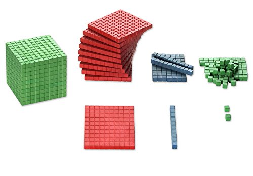 Montessori Material, Mathematischer Würfel in Montessori-Farben zum Lernen der Stellenwerte