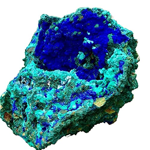 GAJUST Natürlicher Azurit, Malachit, Geode, Kristall, Exemplar, Reiki-Stein, Sammlerstück (Größe: 250–300 g)