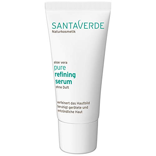 Santaverde / pure refining serum / verfeinert das Hautbild / beruhigt gerötete und entzündliche Haut / spendet Feuchtigkeit / Hyaluron / Gesicht & Dekolleté / 100 % vegan / 30 ml / ohne Duft