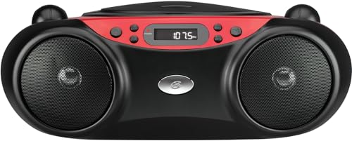 GPX bc232r Tragbarer CD Player schwarz, rot CD-Player – CD-Player (FM, Teleskop, LCD, Weiß, DIGITAL, 3,5 mm)