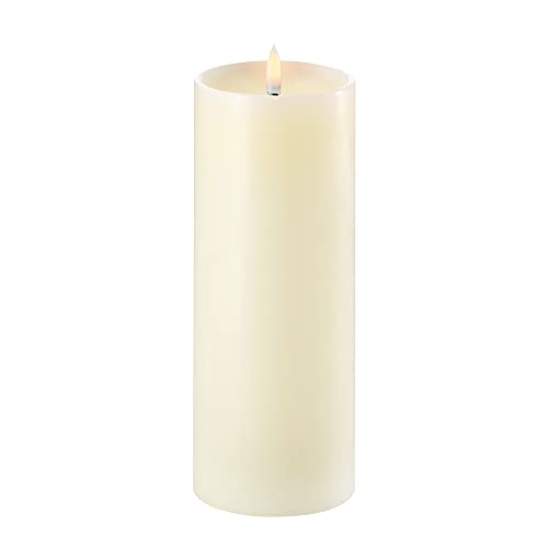 Uyuni Piffany Copenhagen Lighting Pillar LED Kerze tiefer Docht 7,8 x 20 cm Echtwachs Ivory - 6 Stunden Timerfunktion - Keine Brandgefahr, Keine Rußbildung und kein Geruch'