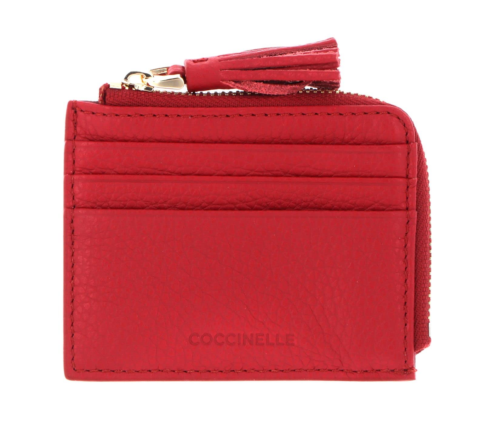 COCCINELLE Tassel Credit Card Holder Ruby