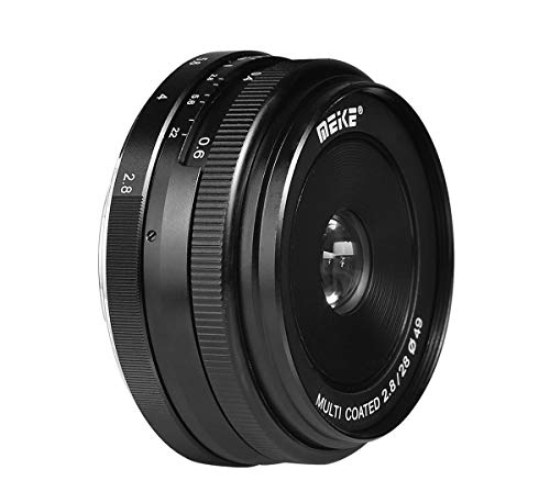 Meike 28mm f/2.8 Fester manueller Fokus Objektiv für Canon EOS M1 M2 M3 2 APS-C spiegellose Kamera