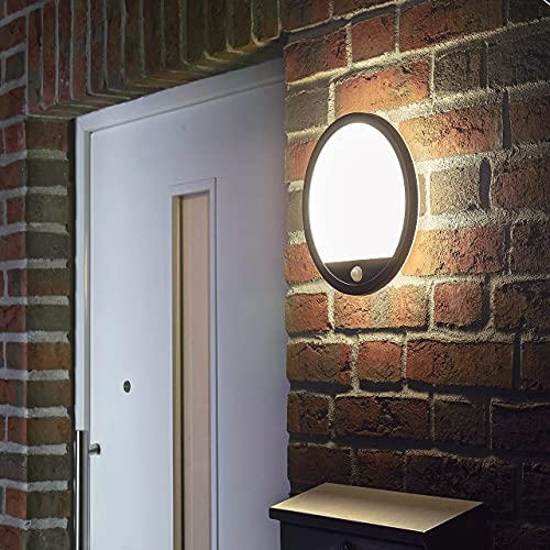 Northpoint LED Wandleuchte Wandlampe mit Bewegungsmelder für Innen- und Außen 4000K Lichtfarbe 15W 1500 Lumen 28cm Durchmesser IP65