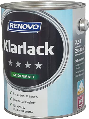 2,5 Liter RENOVO Klarlack matt für außen und innen