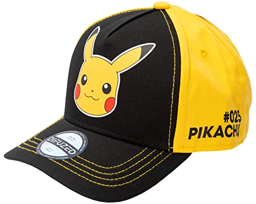 Pokemon Pikachu Head | Baseballkappe | Schwarz - Einheitsgröße