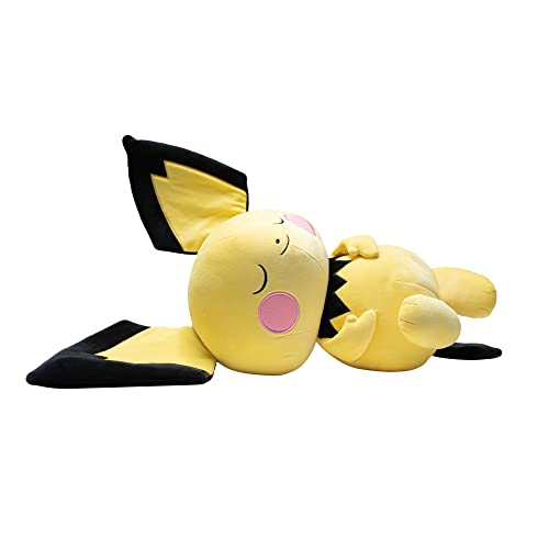Pokémon PKW3113 - 45cm Schlafendes Plüsch - Pichu, offizielles Pokémon Plüsch