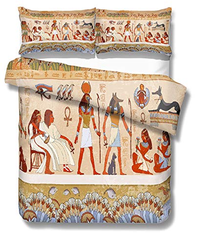 Sticker Superb Ägyptischen Bettwäsche Set Single 140 x 200 cm Alte Ägypten Zivilisation Bettbezug Textilien Afrikanische Bettwäsche 2-Stück (140 x 200 cm)