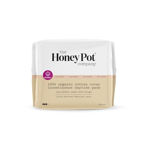 The Honey Pot Company, Inkontinenzeinlagen aus Baumwolle, nicht pflanzlich, mit Flügeln, 16 Stück