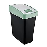 keeeper Premium Abfallbehälter mit Flip-Deckel, Soft Touch, 25 l, Magne, Nordic Green