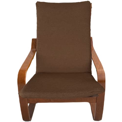Dorian Home Kissenbezug für Sessel Poang aus elastischem Strick, praktischer Bezug, maschinenwaschbar, bügelfrei, 4 Farben (Schokolade)
