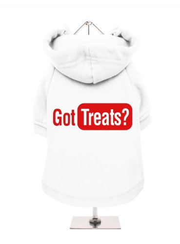 "Got Treats?" UrbanPup Hunde Sweatshirt (weiß/rot)