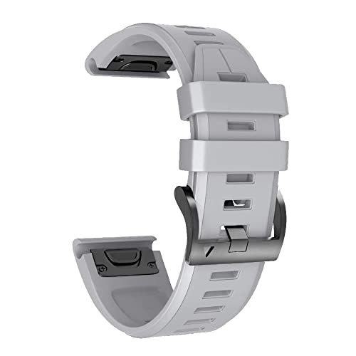 HHBYLEEE- 26/22 mm Uhrenarmband für Garmin Fenix 6 6X Pro 5 5X Plus Silikonband Fenix7 7X Enduro MK2 Schnellverschluss-Uhr Easyfit Handgelenkschlaufe(g,22 mm)