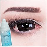Meralens A0210 Black Sclera Kontaktlinsen mit Pflegemittel mit Behälter ohne Stärke, 1er Pack (1 x 2 Stück)