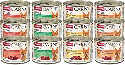 Animonda Carny Kitten Katzenfutter, Nassfutter Katzen bis 1 Jahr, Mix (12 x 200 g)