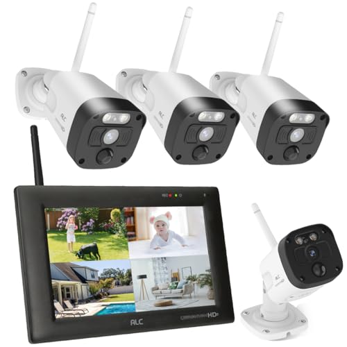 SecuFirst Überwachungskamera Set mit Monitor,Touchscreen Babyphone mit Kamera Überwachung für Aussen/Innen, 2K 3MP Kabellos ohne WLAN,Gegensprech oder Wiedergabe von Aufnahmen über Monitor und APP.