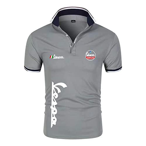 Herren Poloshirt T-Shirt für Servizio Vespa Bedruckte einfarbige Hemden Lässige Reversoberbekleidung Atmungsaktives Jersey mit Knöpfen - Geschenk für Teenager-A||M