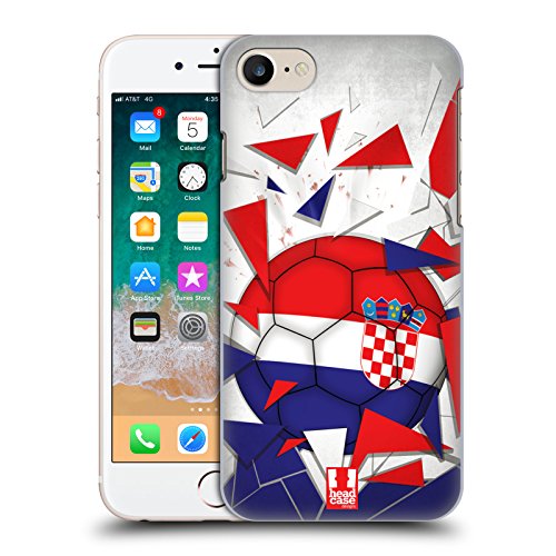 Head Case Designs Kroatien Fussball Glassplitter Harte Rueckseiten Handyhülle Hülle Huelle kompatibel mit Apple iPhone 7/8 / SE 2020 & 2022