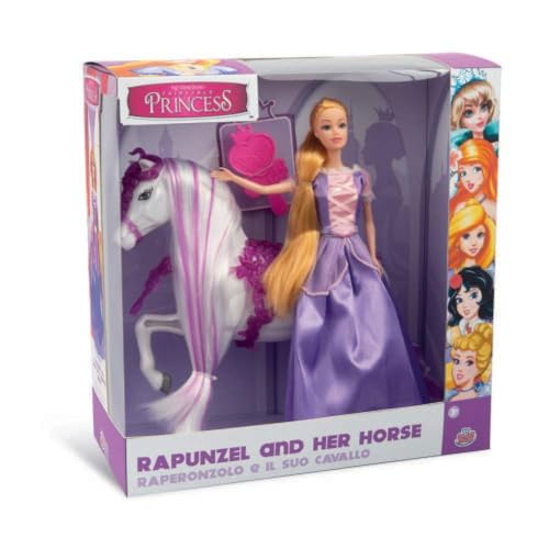 Grandi Giochi GG03023 Prinzessin Rapunkel mit seinem Majestätischen Pferd