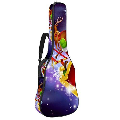 Gitarrentasche mit Reißverschluss, wasserdicht, weich, für Bassgitarre, Akustik- und klassische Folk-Gitarrentasche, hübscher Weihnachtsmann