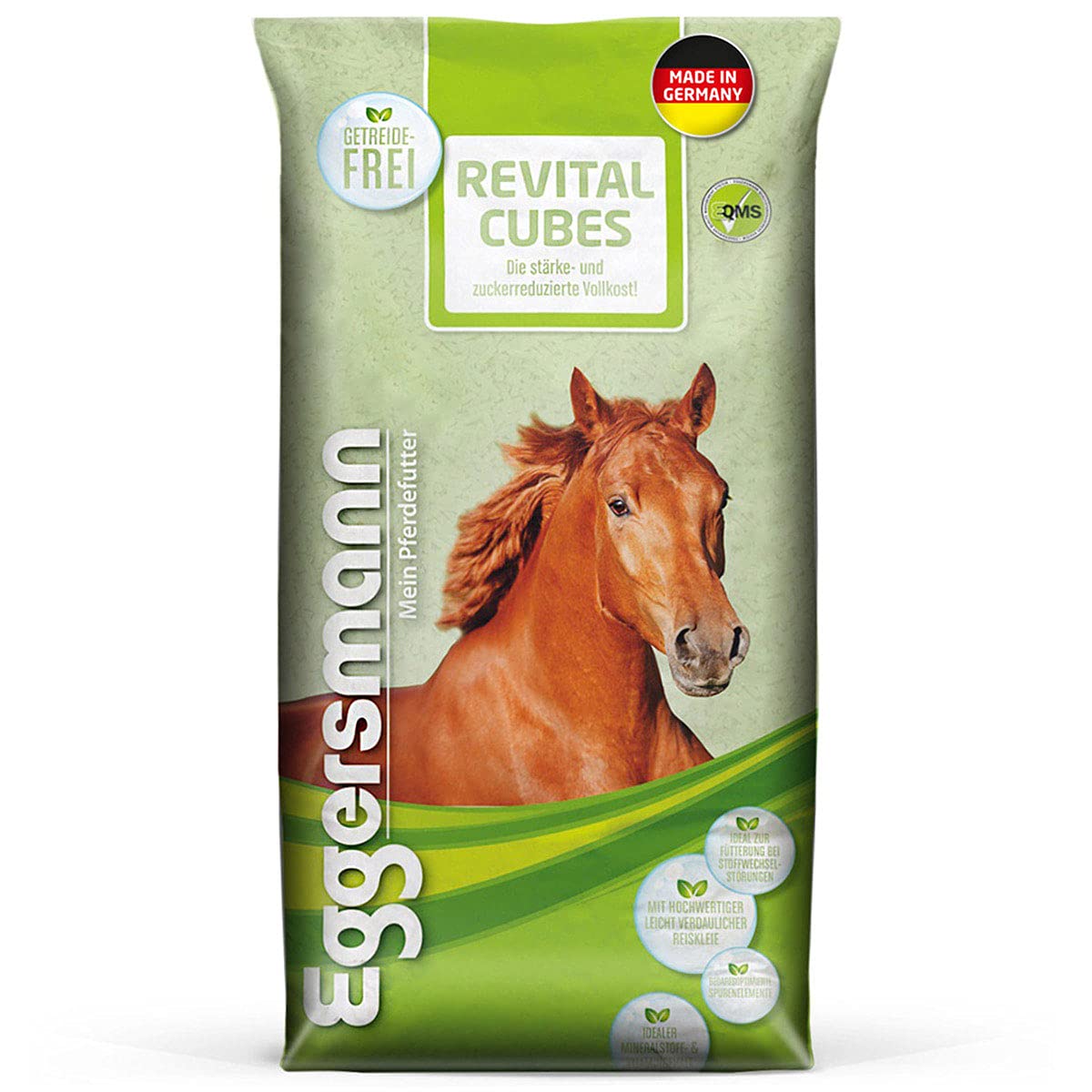 Eggersmann ReVital Cubes – Stärkereduziertes Pferdefutter Getreidefrei für Stoffwechselprobleme und Cushing – 25 kg Sack