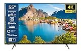 TELEFUNKEN XU55SN550S 55 Zoll Fernseher/Smart TV (4K Ultra HD, HDR, Triple-Tuner, Dolby Atmos) - Inkl. 6 Monate HD+ [2023], Schwarz