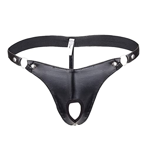 YINGJUN Sexy Männer Unterwäsche G-String-Bikini-Unterwäsche-Unterhose mit Loch reizvoller Männer G-String-Unterwäsche Exotisches Kleid (Color : Black, Size : M)
