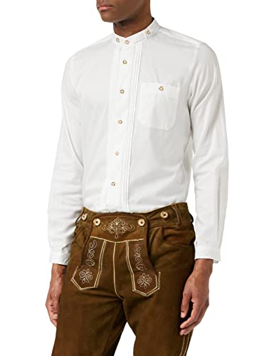 Stockerpoint Herren Leon Trachtenhemd, Weiß (Weiß), Large