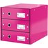LEITZ Schubladenbox Click & Store WOW, 3 Schübe, pink