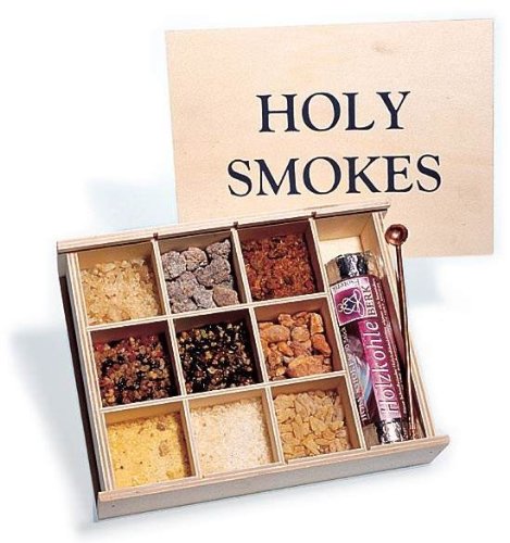 "Holy Smokes" Geschenkset Räucherkiste ✿ 9 edle Weihrauchsorten ✿ mit Räucherkohle, Kupferlöffel und Anleitung ✿ Edler Duft für Ihr Zuhause