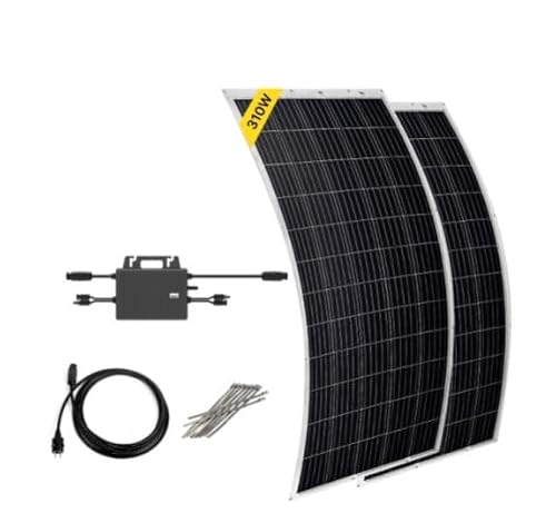 Robinsun Light Solarpanel-Set, selbstinstallierend, 620 Wp (2 ultraleichte Panels) + 600 W Micro-Wechselrichter mit WLAN und Verbindungskabel