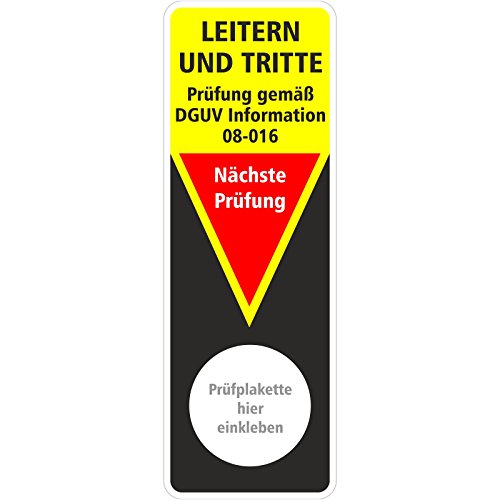 100 x Grundplakette Prüfaufkleber Prüfetikett Prüfung Leitern - Prüfung gemäß DGUV Information 208-016" 40 x 115 mm