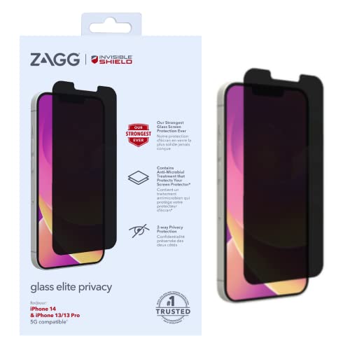 ZAGG InvisibleShield® Glass Elite Privacy 360-4-fach Privacy Displayschutzfolie - Made for Apple iPhone 13 and iPhone 13 Pro - 3X Impact Protection