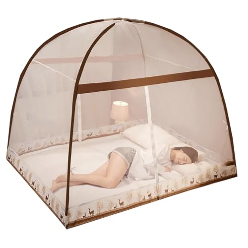 CUTTE Prinzessinnen-Betthimmel Moskitonetz Bettzelt Traumzelte Kostenlose Installation Reißfestes Bettnetz für Zwei Einzelbetten Volles Queen-Size-Bett,02,200x150x145cm