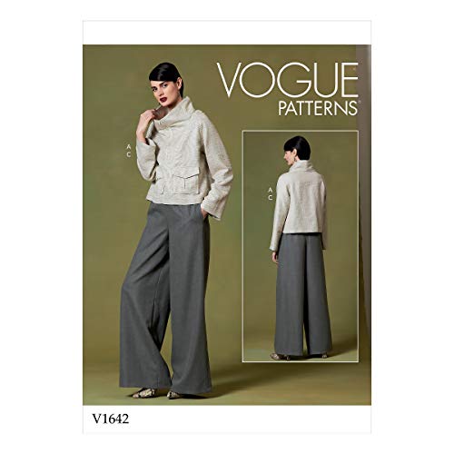 Vogue V1642Y Patterns-V1642Y Damenoberteile, Overalls und Shorts, Papier, weiß, Sizes 4-14