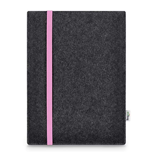 Stilbag Hülle für Apple iPad Mini (2019) | Etui Case aus Merino Wollfilz | Modell Leon in anthrazit/rosa | Tablet Schutz-Hülle Made in Germany