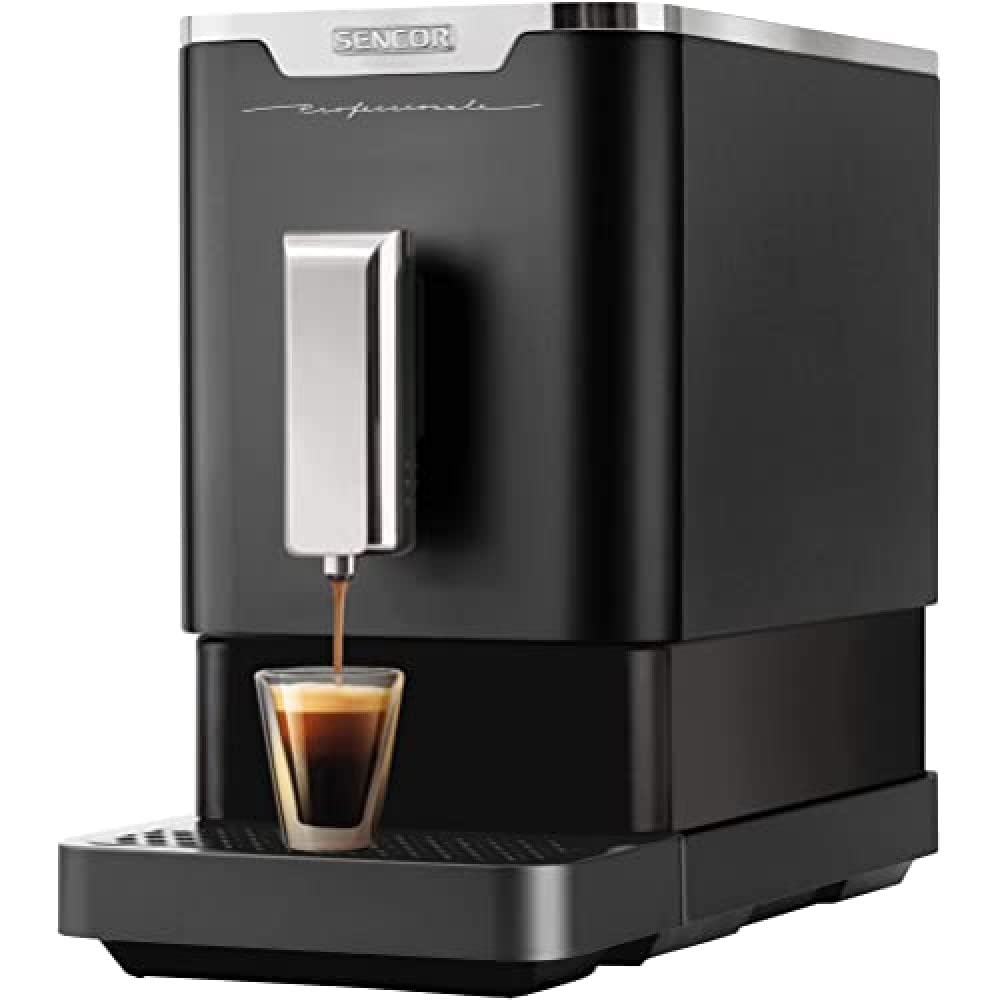 SENCOR Slim-Espresso-Maschine, automatisch, 1470 W, Schwarz/silberfarben