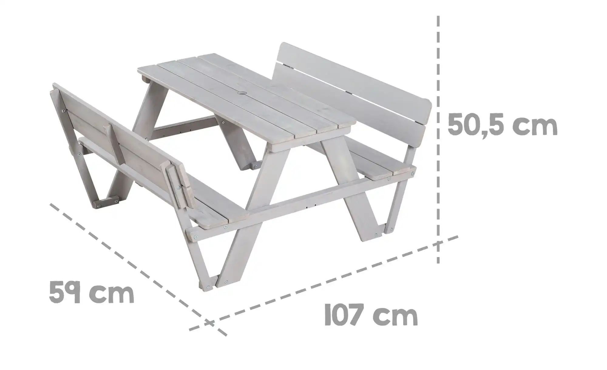 Roba Kindersitzgruppe Picknick für 4 ¦ grau ¦ Maße (cm): B: 89 H: 50 T: 104 Garten > Gartenmöbel > Kinder-Gartenmöbel - Möbel Kraft 2