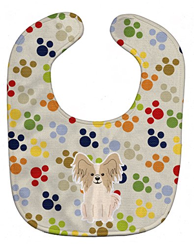 Caroline's Treasures BB5906BIB Pawprints Papillon Sable White Baby Lätzchen, 25,4 x 33 cm, mehrfarbig