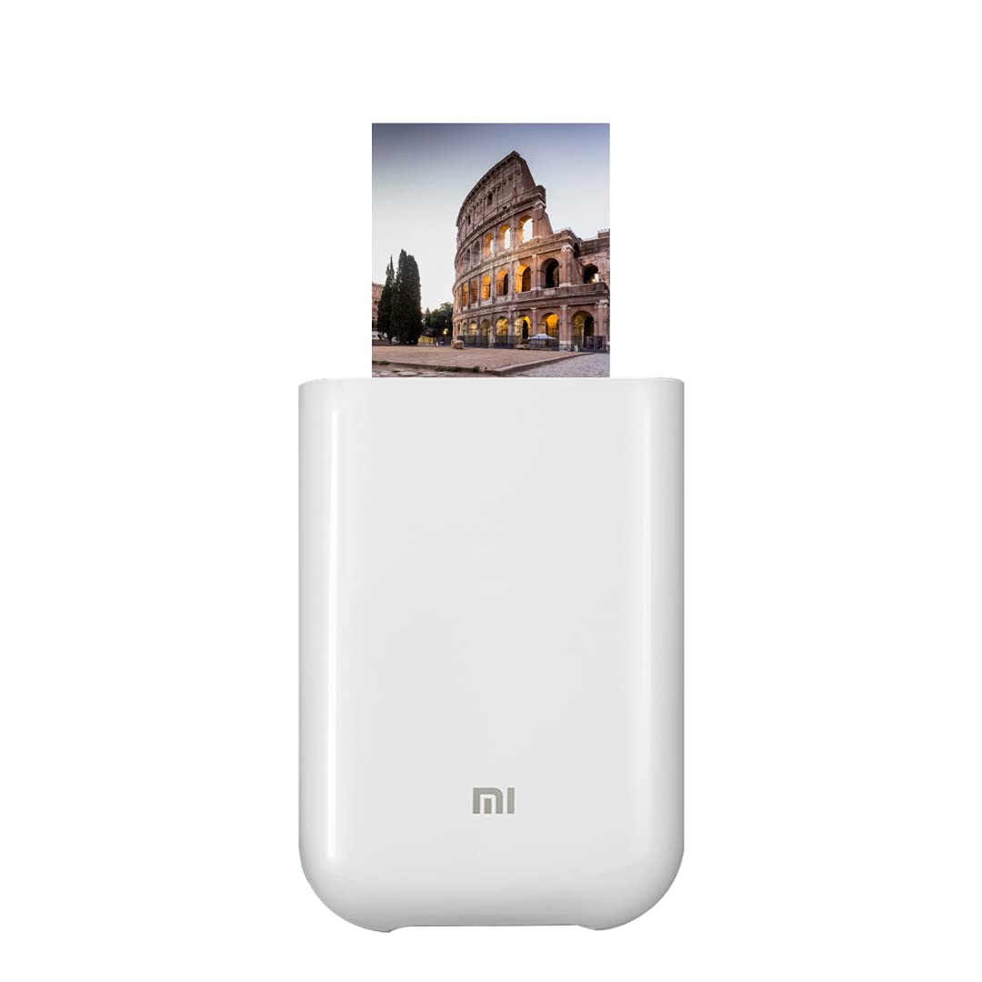 Xiaomi Mi Portable Photo Printer, tragbarer Laserdrucker, Hochglanz-Fotopapier, Thermodruck, Multi-Filter, Fotocollage, Bluetooth/USB/WiFi, Weiß, italienische Version