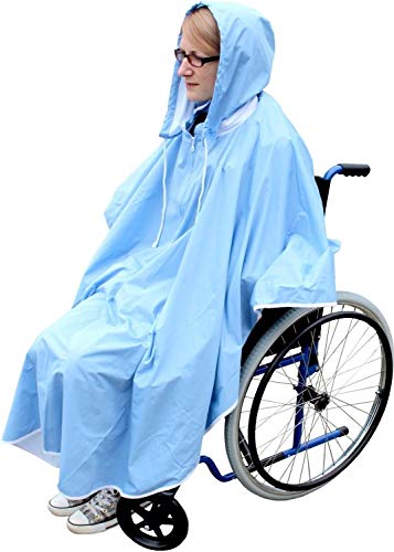 Medi-Inn Regenschutz für Rollstühle | praktischer Regenmantel | hellblau