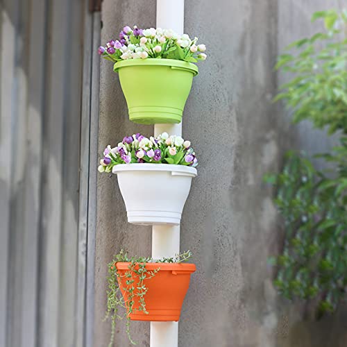 HMLOPX 4 Stück Schienenpflanzer PP Harzpfeife Blumentopf auf Abläufen, Zäune, Lampenpfosten, Baumstämme (Color : Green)