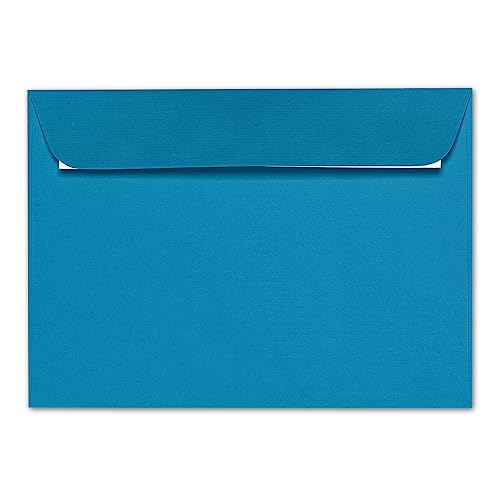 ARTOZ 50x Briefumschläge DIN C5 Blau (Petrol) - 229 x 162 mm Kuvert ohne Fenster - Umschläge selbstklebend haftklebend - Serie Artoz 1001