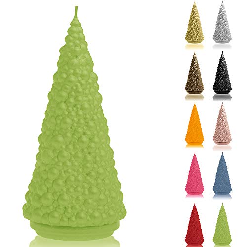 Candellana Kerze Weihnachtsbaum | Höhe: 20 cm | Grün | Brennzeit 35h | Weihnachten | Handgefertigt in der EU