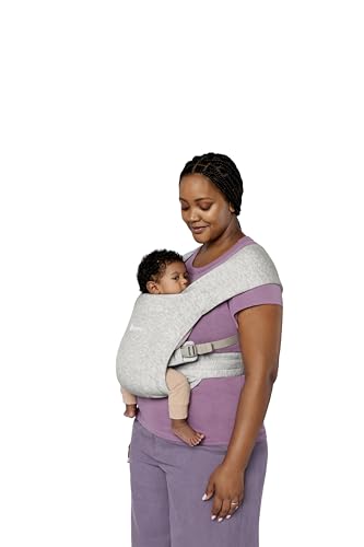 Ergobaby Embrace Babytrage für Neugeborene ab Geburt Extra Weich, Bauchtrage Baby Tragetasche Ergonomisch, Soft Grey