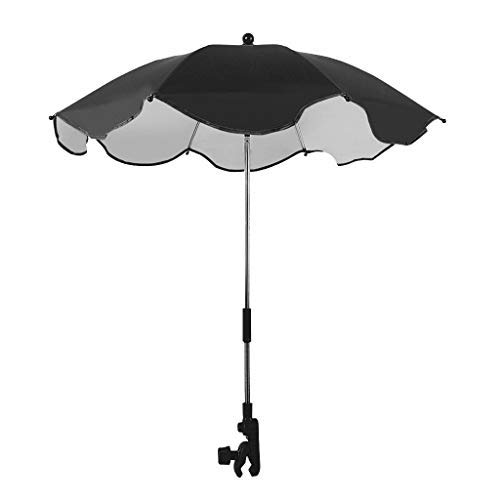 Universal Sonnenschirm für Kinderwagen & Buggy Durchmesser Kinderwagen Regenschirm mit Sonnenschutz und Regenschutz funktional UV Schutz Drehung (A)
