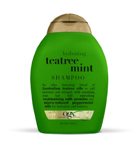 OGX Organix Feuchtigkeitsspendende Shampoo - Tea Tree Mint 385 ml (Pack of 2)